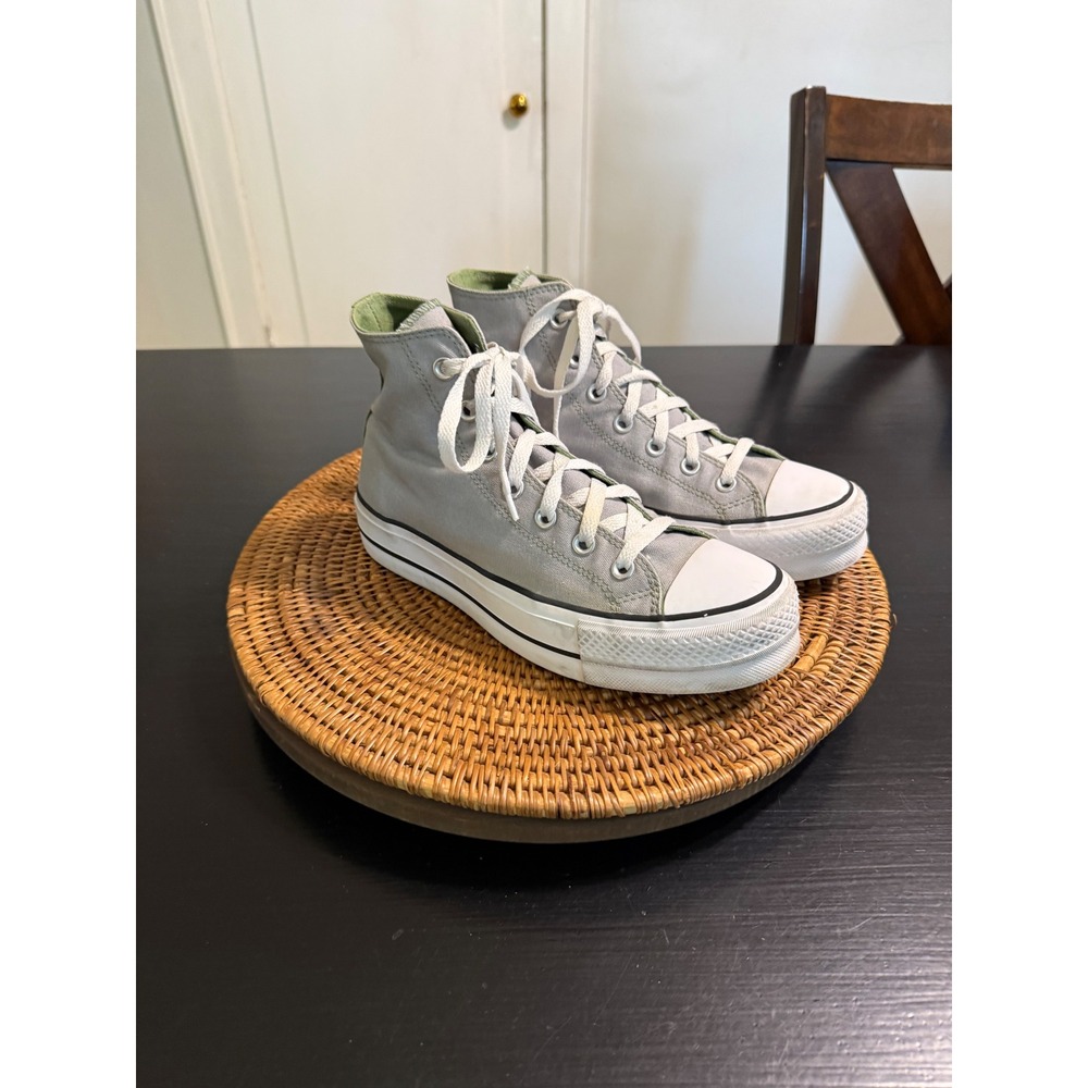 Converse Chuck Taylor All Star Lift Platform High Top Grey Greent Mens 6.5